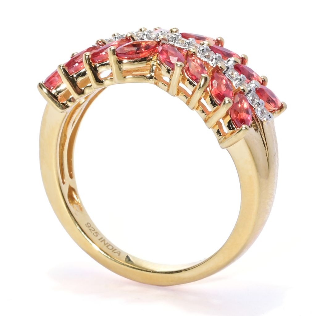 Gem Treasures 18K Vermeil Choice of 1.90ctw Exotic Sapphire & Zircon Ring