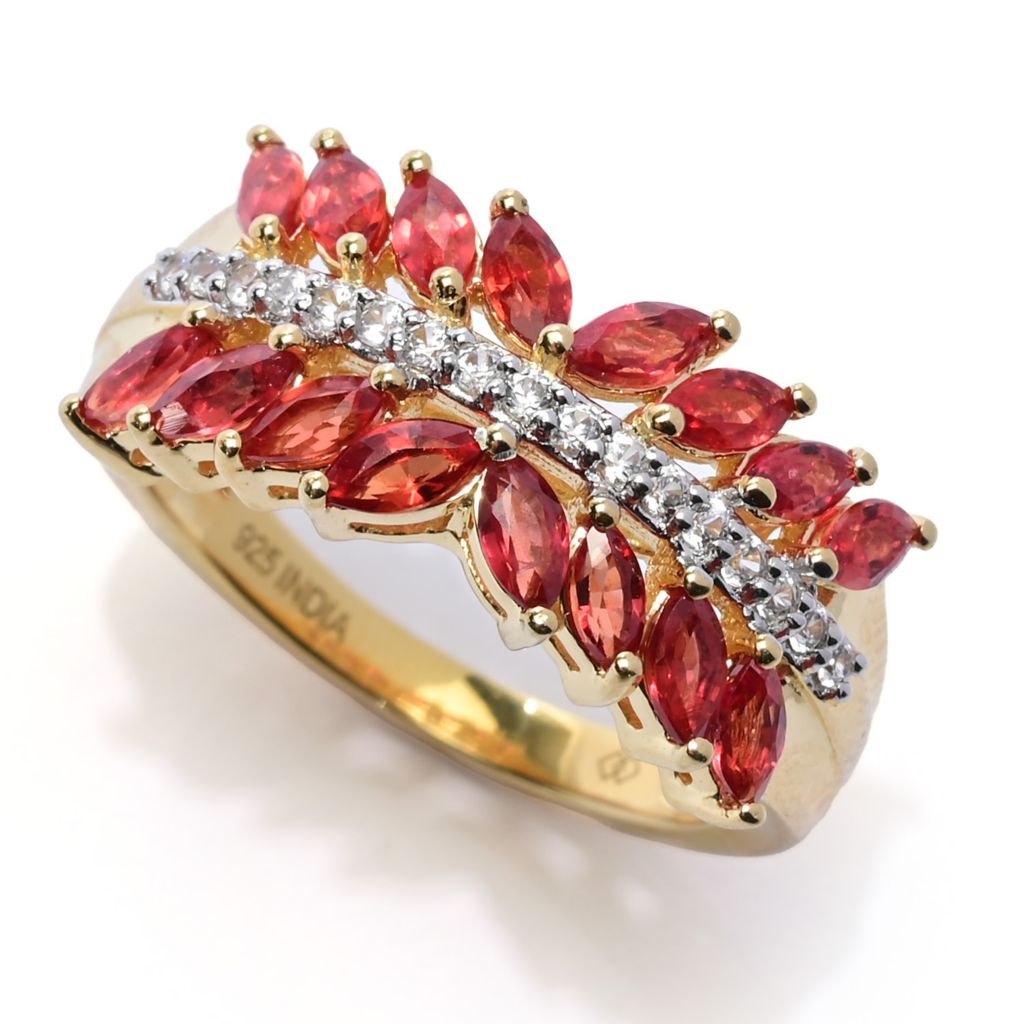 Gem Treasures 18K Vermeil Choice of 1.90ctw Exotic Sapphire & Zircon Ring