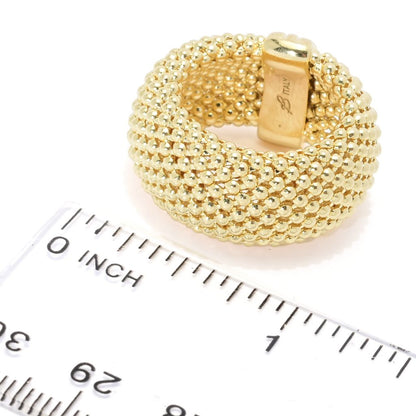 Toscana Italiana 18K Gold Plated Coreana Chain Ring