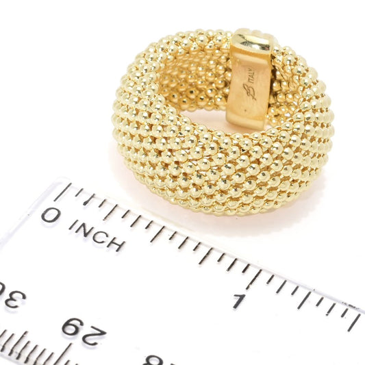 Toscana Italiana 18K Gold Plated Coreana Chain Ring