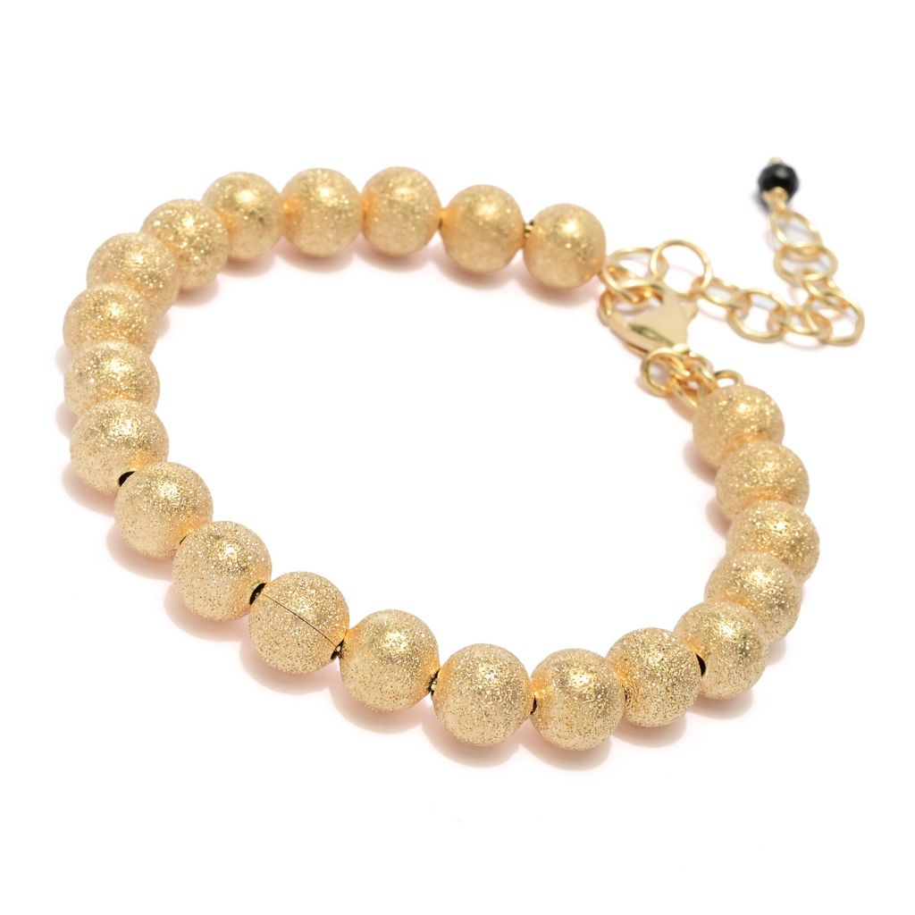 Toscana Italiana 18K Gold Plated Choice of Finish & Size 8mm Beaded Bracelet