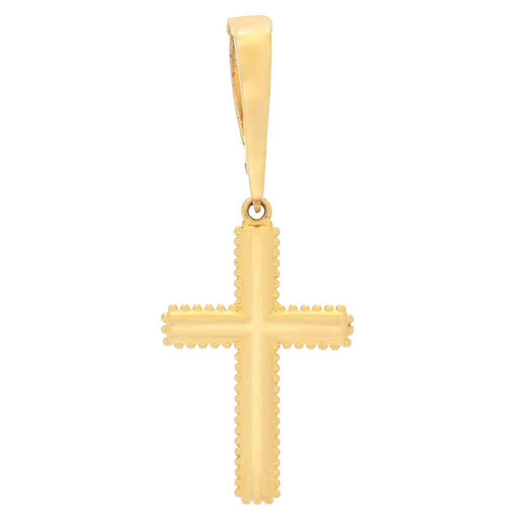 Toscana Italiana 18K Gold Plated Cross 1.75" Enhancer Pendant