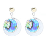 Artisan Silver by Samuel B. Abalone & Mother-of-Pearl Celestial Earrings