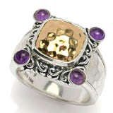 Artisan Silver by Samuel B. 18K Gold Accented Choice of Gem Cabochon Ring