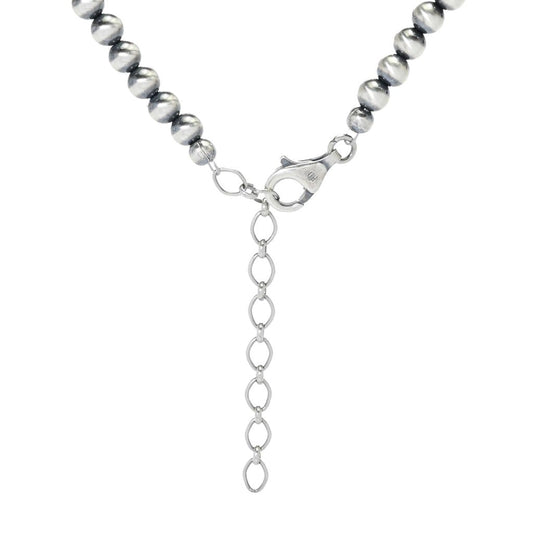 Southwest Elements 20x20mm Heart Shape Larimar & Navajo Pearl Beaded Necklace