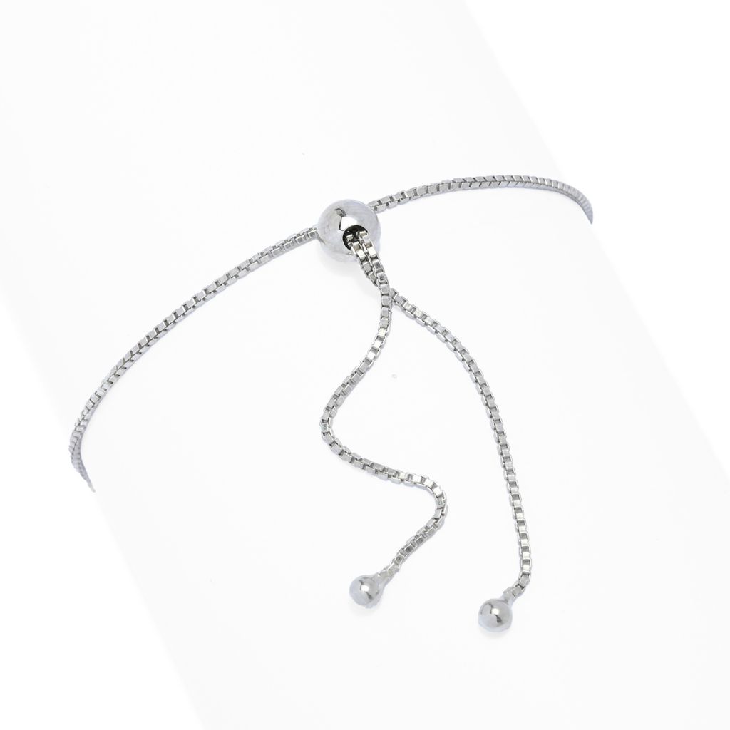 Platinum Plated 5.60ctw Multi Gem Adjustable Bolo Bracelet