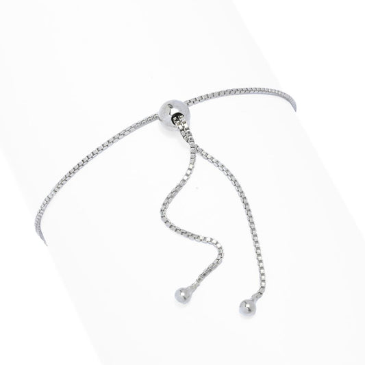 Platinum Plated 5.60ctw Multi Gem Adjustable Bolo Bracelet