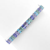 Platinum Plated 5.60ctw Multi Gem Adjustable Bolo Bracelet