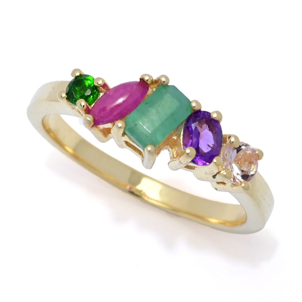 18K Gold Plated Choice of Gemstone "Peace" or "Dream" Acrostic Ring
