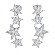 Platinum Plated Choice of Gemstone Shooting Stars Dangle Earrings