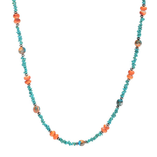 Southwest Elements Kingman Turquoise & Spiny Oyster Beaded Necklace