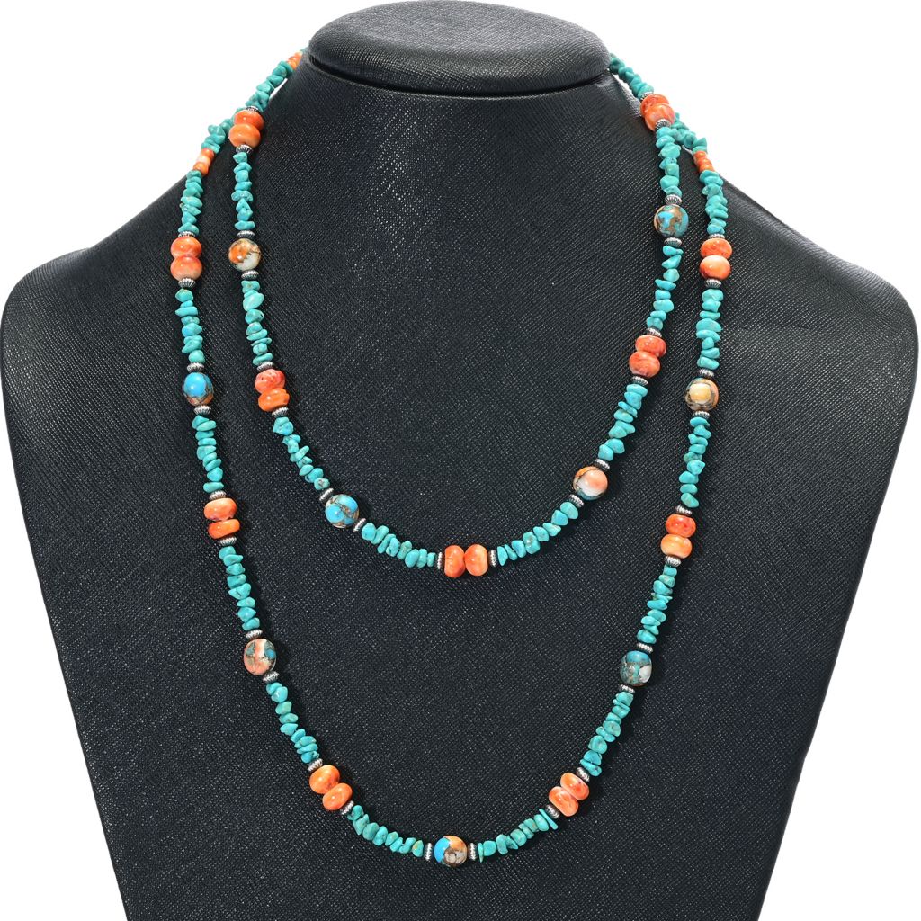 Southwest Elements Kingman Turquoise & Spiny Oyster Beaded Necklace