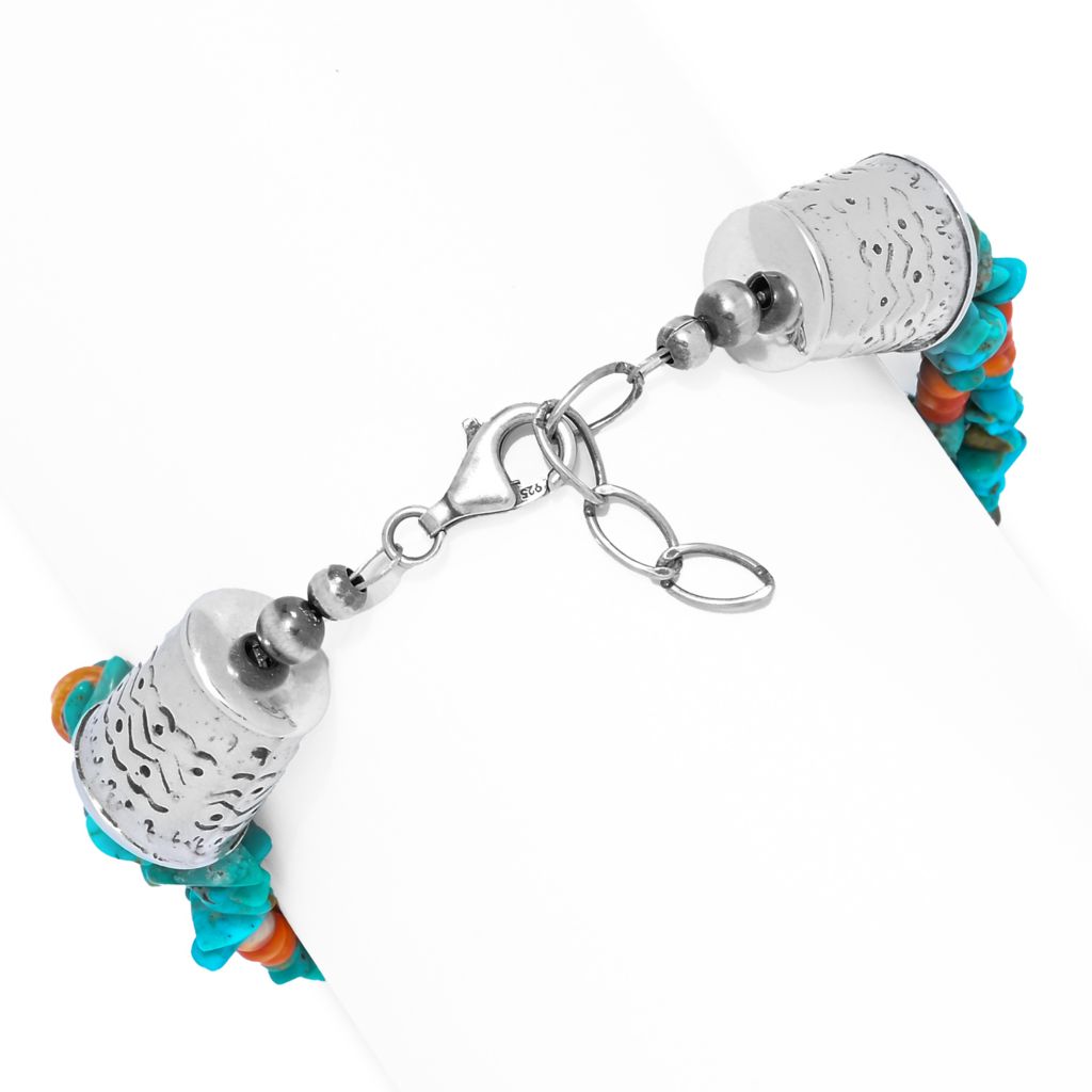 Southwest Elements Kingman Turquoise & Spiny Oyster Beaded Bracelet