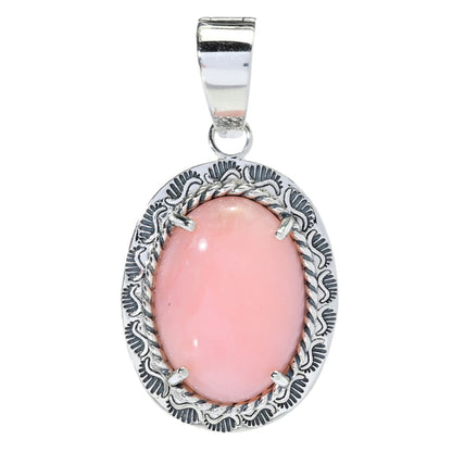 Southwest Elements 30x25mm Peruvian Pink Opal Enhancer Pendant