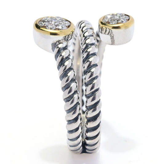 Peace Jewelers 18K Vermeil 0.23ctw Lab-Grown Diamond Wrap Around Ring