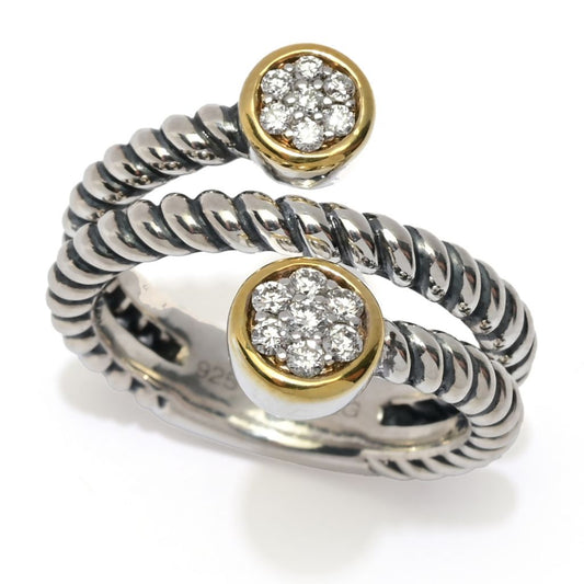 Peace Jewelers 18K Vermeil 0.23ctw Lab-Grown Diamond Wrap Around Ring