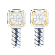 Peace Jewelers 18K Vermeil 0.19ctw Round Lab Grown Diamond J-Hoop Earrings