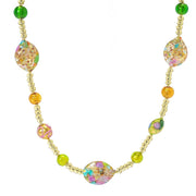 18K Gold Plated "Primavera" Multi Murano Glass Bead Necklace