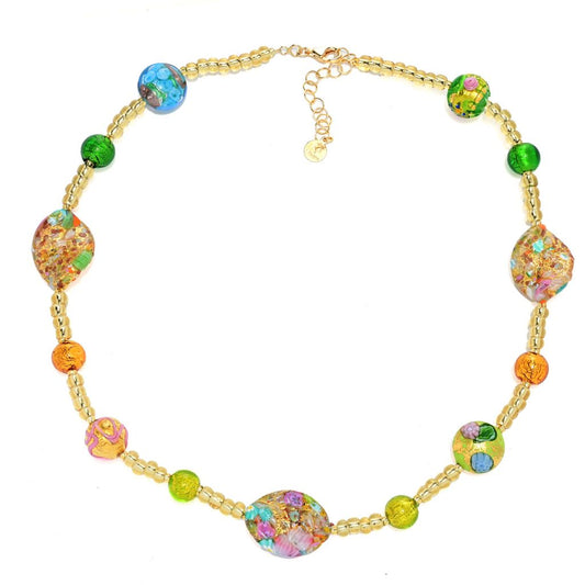 Il Murano "Primavera" Multi Murano Glass Bead Necklace