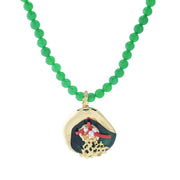 Graziella 23K Gold Plated Cultured Pearl & Green Quartz Sea Life Necklace