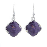 Artisan Silver by Samuel B. 14mm Cushion Shape Purpurite Earrings