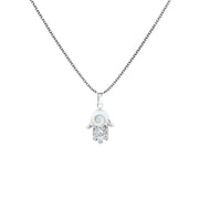 Artisan Silver by Samuel B. 9mm Shiva Eye Shell Hamsa Pendant w/ Chain