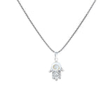 Artisan Silver by Samuel B. 9mm Shiva Eye Shell Hamsa Pendant w/ Chain