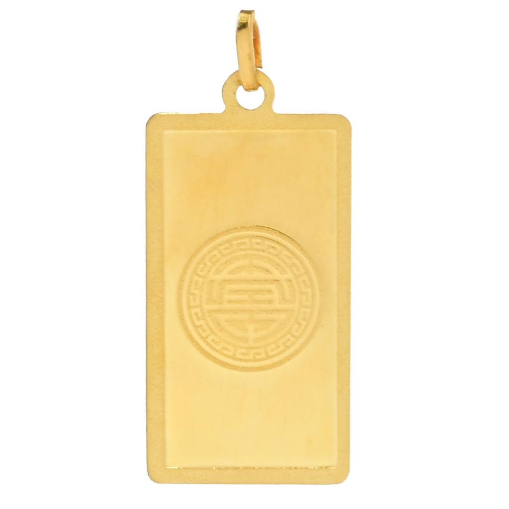 24K Gold 1 Gram Longevity Ingot-Style Pendant