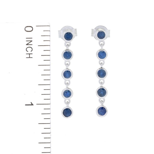 Gem Treasures 1.30ctw Bezel Set Australian Blue Sapphire Dangle Earrings