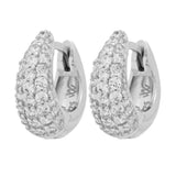 Brilliante Platinum Plated Simulated Diamond Teardrop Huggie Earrings