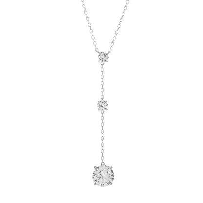 Brilliante Platinum Plated 2.54 DEW Simulated Diamond Pendant w/ Chain