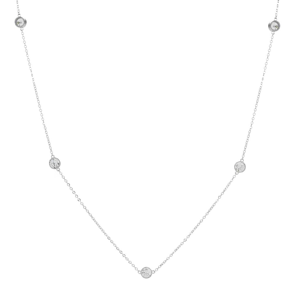 Brilliante 5.88 DEW Simulated Diamond Station Forzatina Necklace