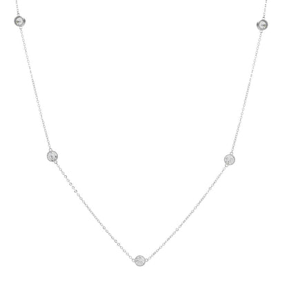 Brilliante 5.88 DEW Simulated Diamond Station Forzatina Necklace