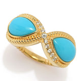 18K Gold Plated Sleeping Beauty Turquoise Infinity Braided Ring