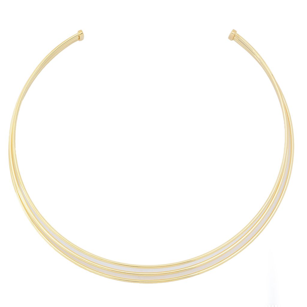 Toscana Italiana 18K Gold Plated Triple Row Statement Collar Necklace