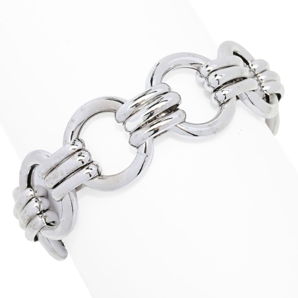 Toscana Italiana Gold or Platinum Plated Electroform Triple Row Link Bracelet