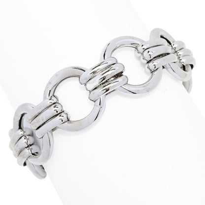 Toscana Italiana Gold or Platinum Plated Electroform Triple Row Link Bracelet