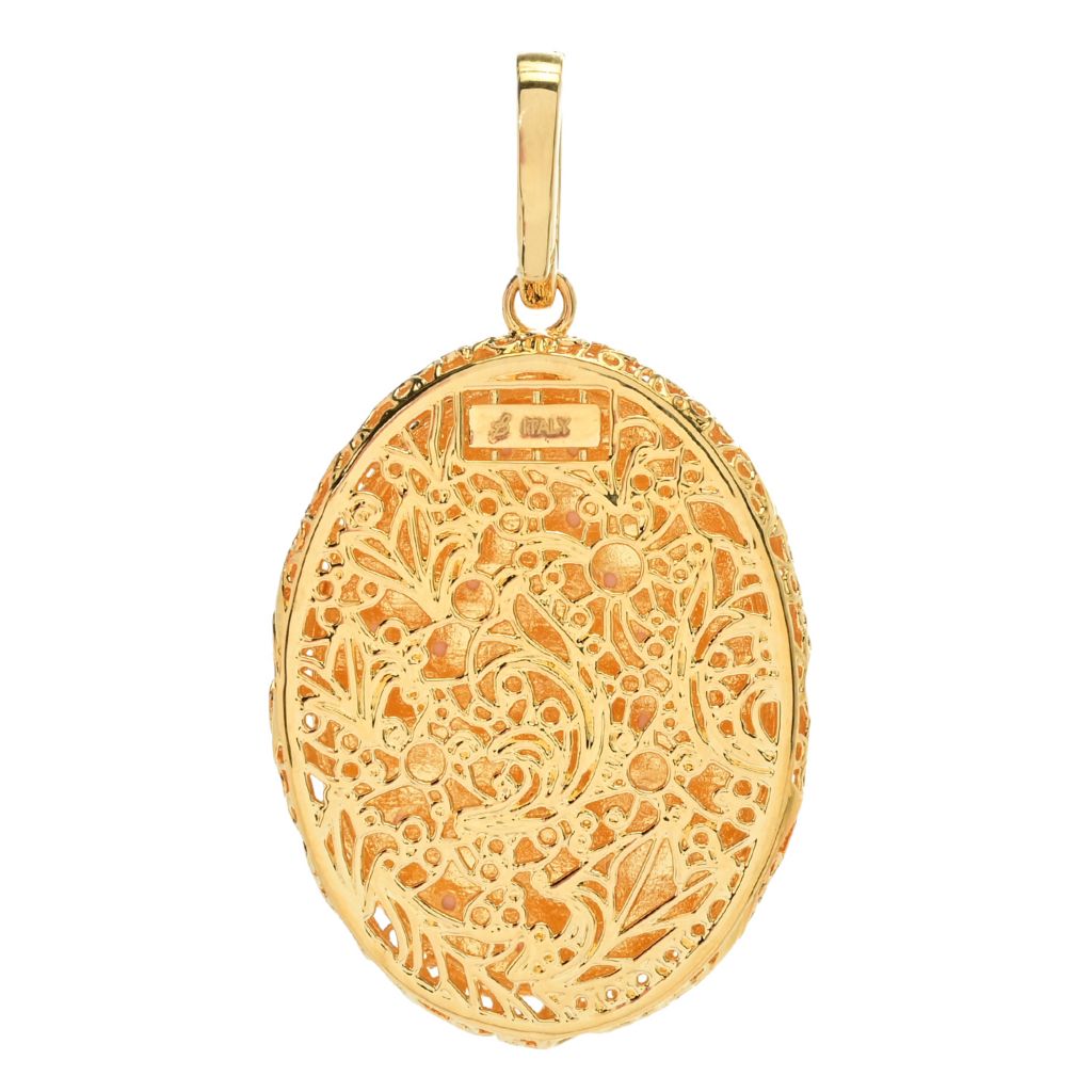 Toscana Italiana "Flora Carta" Printed Paper & Enamel Filigree Pendant