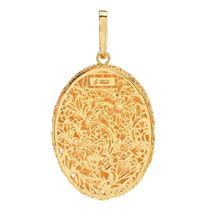 Toscana Italiana "Flora Carta" Printed Paper & Enamel Filigree Pendant