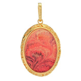 Toscana Italiana "Flora Carta" Printed Paper & Enamel Filigree Pendant