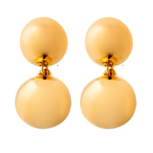 Toscana Italiana 18K Gold Plated Electroform Double Bead Drop Earrings