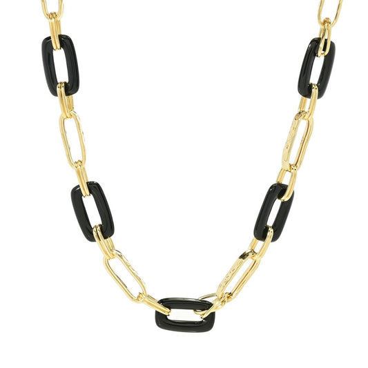 Toscana Italiana 18K Gold Plated Acqua Bagnata Choice of Gem Paperclip Necklace