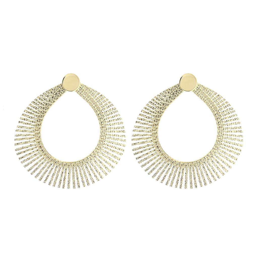 Toscana Italiana 18K Gold Plated Cleopatra Forward Facing Hoop Earrings