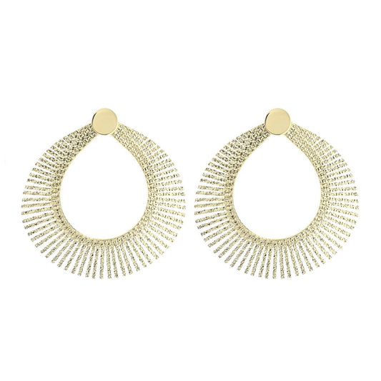 Toscana Italiana 18K Gold Plated Cleopatra Forward Facing Hoop Earrings