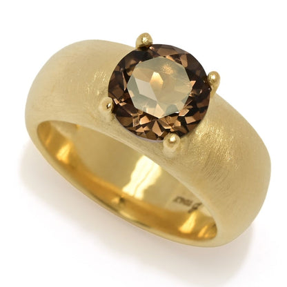 Toscana Italiana 18K Gold Plated Choice of 8mm Gem Setosa Band Ring