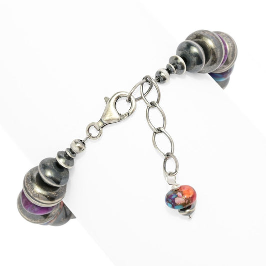 Southwest Elements "Statements" Purple Dahlia Kingman Turquoise Line Bracelet