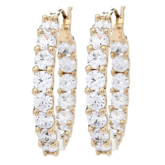 Brilliante 3.00 DEW Simulated Diamond Inside Out Hoop Earrings