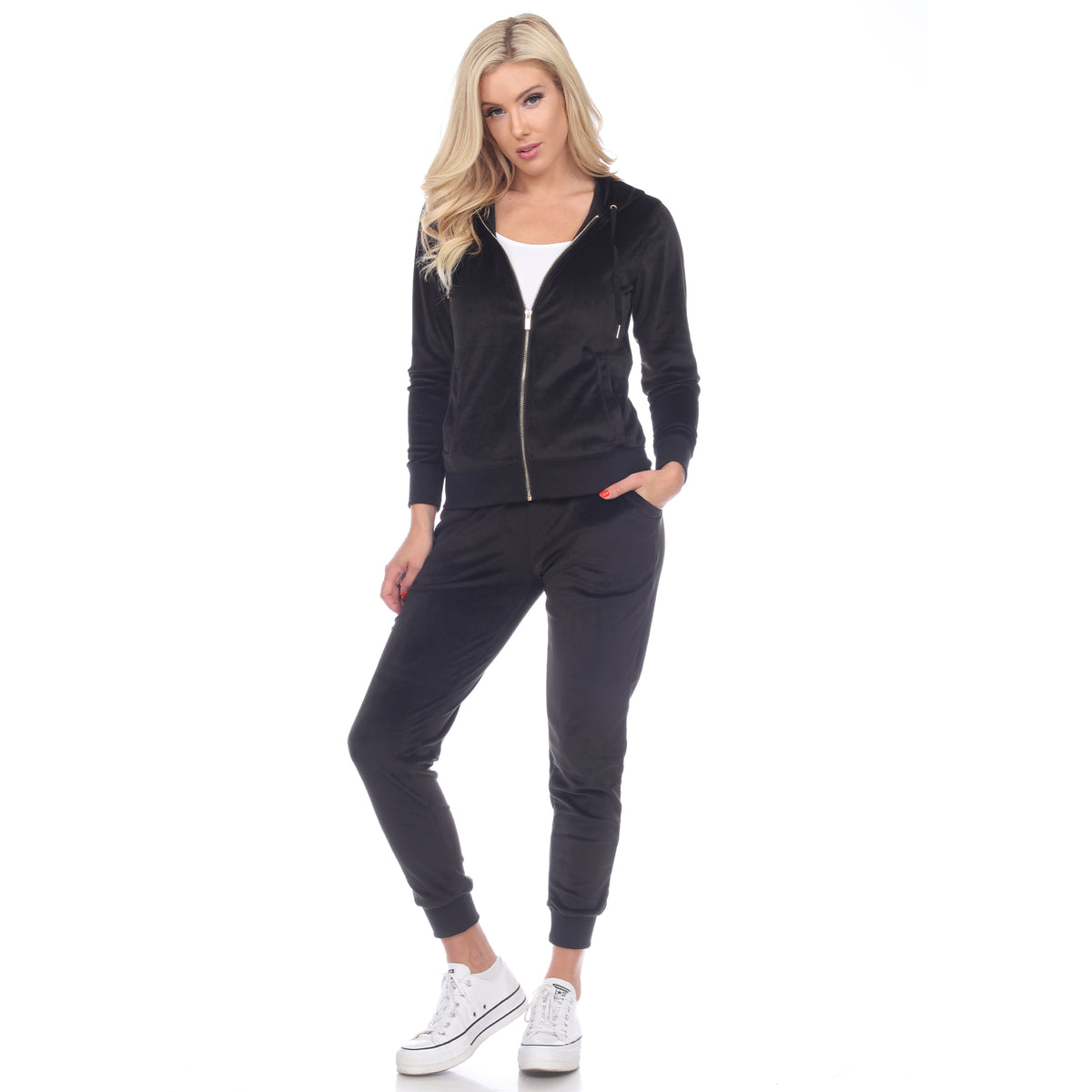 White Mark Women's 2-Piece Must Have Velour Tracksuit Set