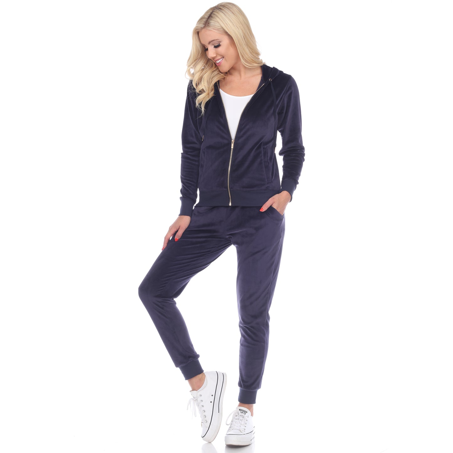 White Mark Women's 2-Piece Must Have Velour Tracksuit Set