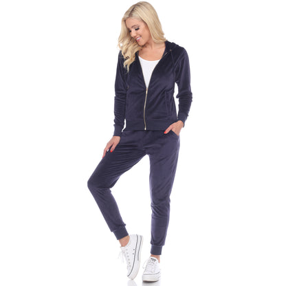 White Mark Women's 2-Piece Must Have Velour Tracksuit Set